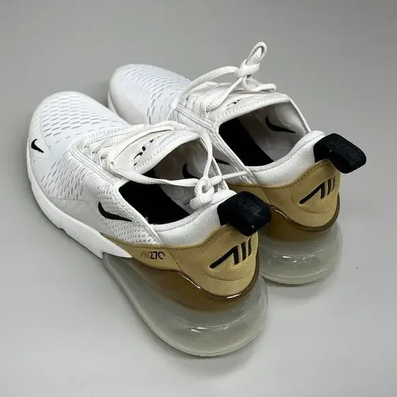 NIKE W Air Max 270 Foam Insole Mesh Sneakers Women's Sz 7 White Gold DZ77736 001 - Picture 4 of 12